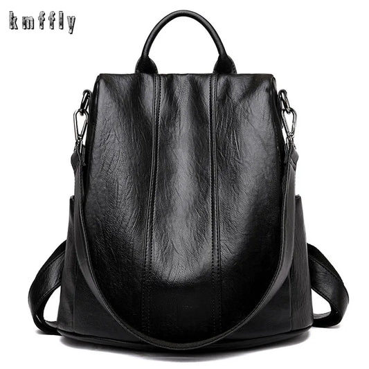 Women Soft Leather Backpacks Vintage Anti-Theft Female Shoulder Bags Sac a Dos Casual Travel Ladies Bagpack Mochilas School Bags